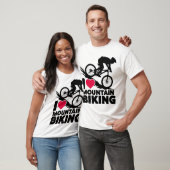 Ik hou van mountainbiken silhouet design t-shirt (Unisex)
