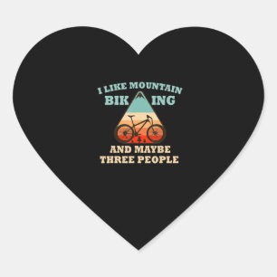 ik hou van mountainbiking en misschien drie mensen hart sticker