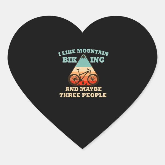 ik hou van mountainbiking en misschien drie mensen hart sticker (Voorkant)