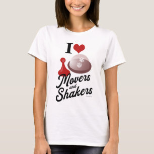 Ik hou van Movers en Shakers Fun Board Gamer Motto T-shirt