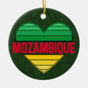 Ik hou van Mozambique, Mozambikaans hart Keramisch Ornament