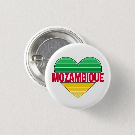 Ik hou van Mozambique, Mozambikaans hart Ronde Button 3,2 Cm (Voorkant /achterkant)