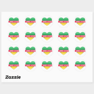 Ik hou van Mozambique, Mozambikaans hart Ronde Sticker