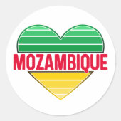 Ik hou van Mozambique, Mozambikaans hart Ronde Sticker (Voorkant)