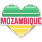 Ik hou van Mozambique, Mozambikaans hart Sticker (Voorkant)