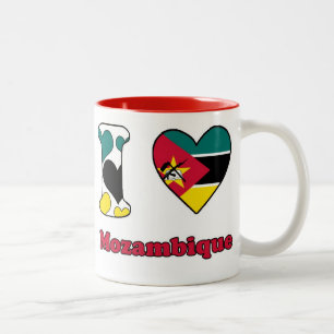 Ik hou van Mozambique Tweekleurige Koffiemok