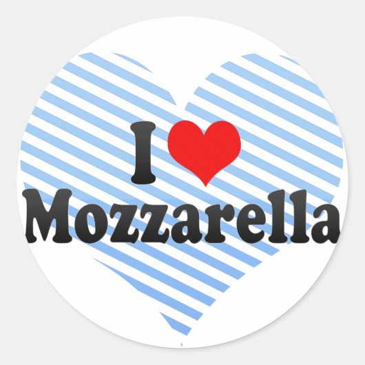 Ik hou van Mozzarella Ronde Sticker (Voorkant)