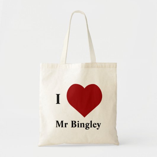 Ik hou van Mr Bingley Tote Bag (Voorkant)