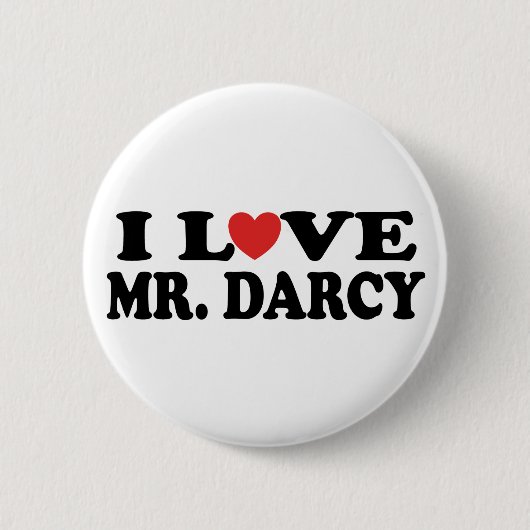 Ik hou van Mr Darcy Ronde Button 5,7 Cm (Voorkant)