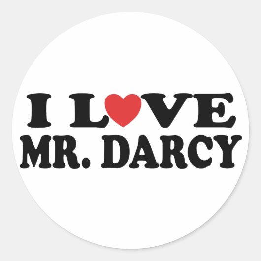 Ik hou van Mr Darcy Ronde Sticker (Voorkant)