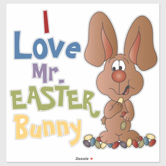 Ik hou van Mr. Easter Bunny Sticker (Vel)