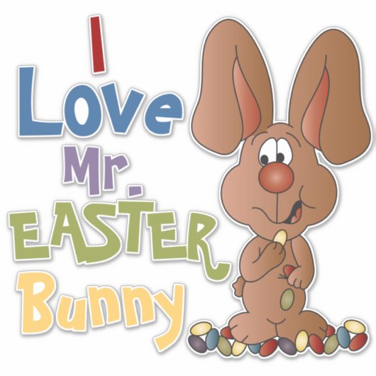 Ik hou van Mr. Easter Bunny Sticker (Voorkant)