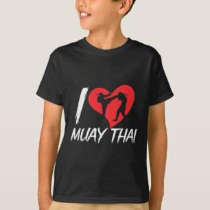 Ik hou van Muay Thai hobby vechtsport bokser T-shirt