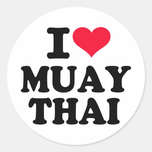 Ik hou van Muay Thai Ronde Sticker (Voorkant)