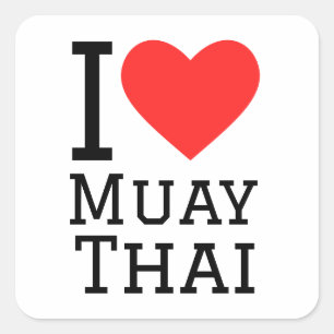 Ik hou van Muay Thai Vierkante Sticker