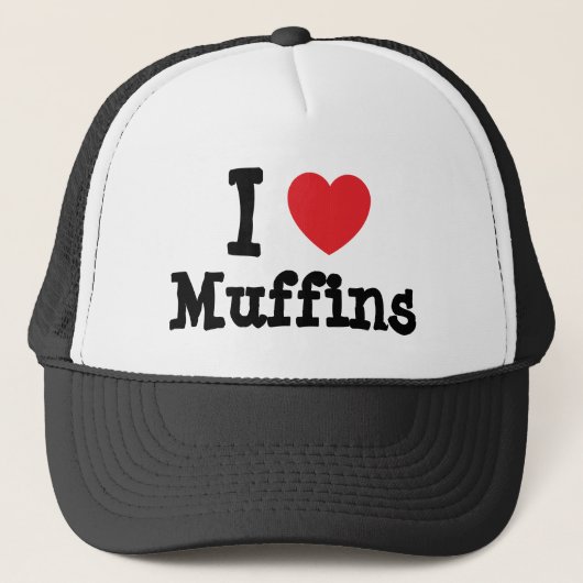 Ik hou van Muffins hart T-Shirt Trucker Pet (Voorkant)