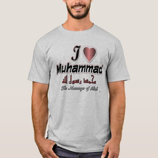 Ik hou van Muhammad, de boodschapper van Allah T-shirt (Voorkant)