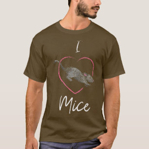 Ik hou van muizen muizenliefhebber huis muis fokke t-shirt