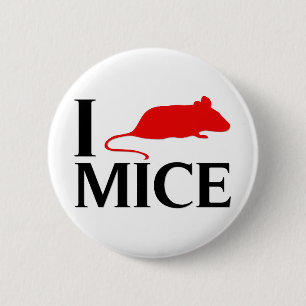 Ik hou van muizen ronde button 5,7 cm