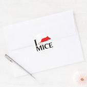 Ik hou van muizen ronde sticker (Envelop)
