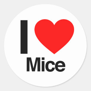 ik hou van muizen ronde sticker