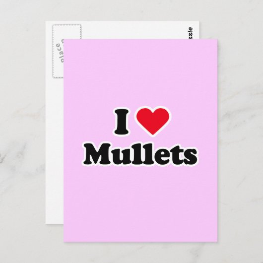 Ik hou van mullets briefkaart (Voorkant / Achterkant)