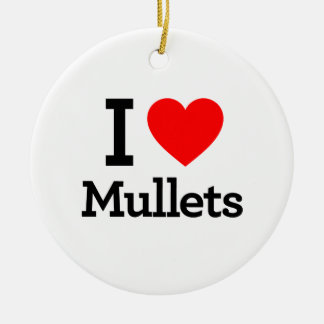 Ik hou van Mullets Keramisch Ornament