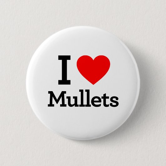 Ik hou van Mullets Ronde Button 5,7 Cm (Voorkant)
