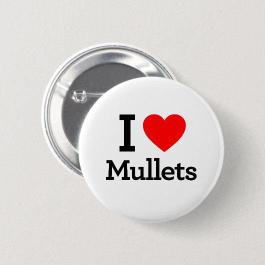 Ik hou van Mullets Ronde Button 5,7 Cm (Voorkant /achterkant)