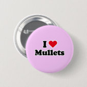 Ik hou van mullets ronde button 5,7 cm (Voorkant /achterkant)