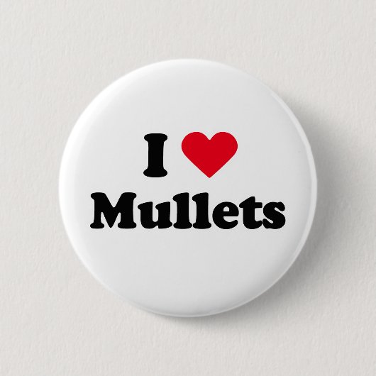 Ik hou van mullets ronde button 5,7 cm (Voorkant)