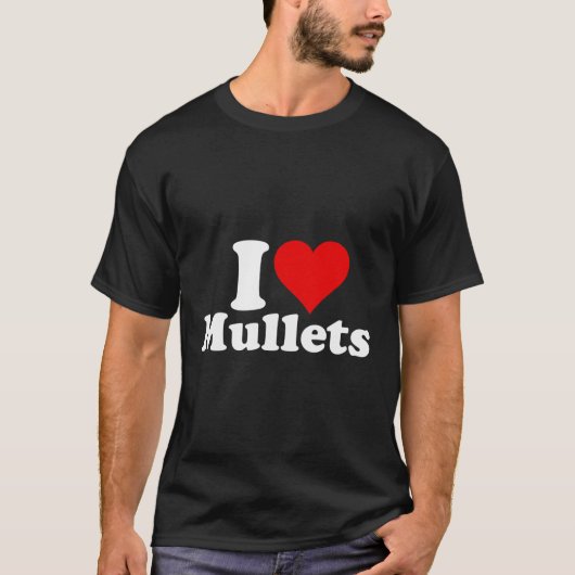 Ik hou van mullets t-shirt (Voorkant)