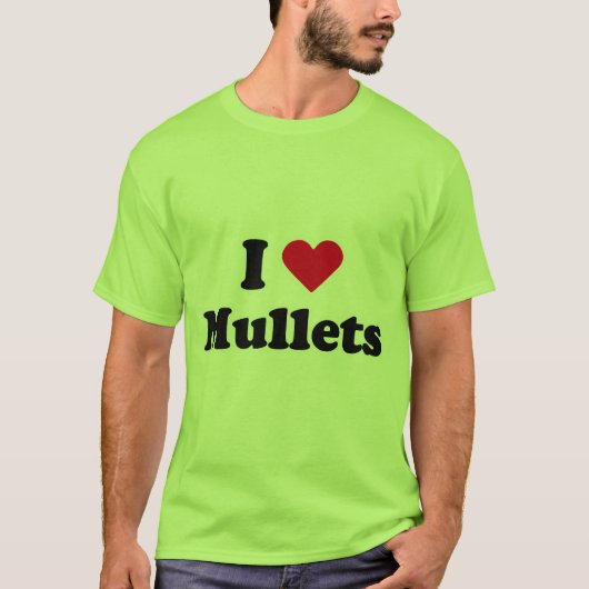 Ik hou van mullets t-shirt (Voorkant)