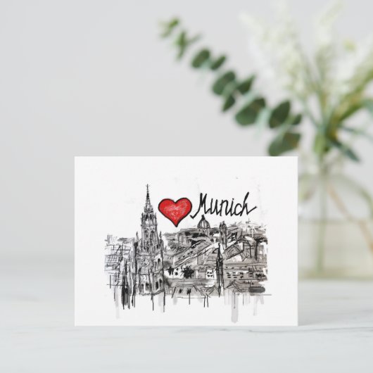 Ik hou van München Briefkaart (Staand voorkant)
