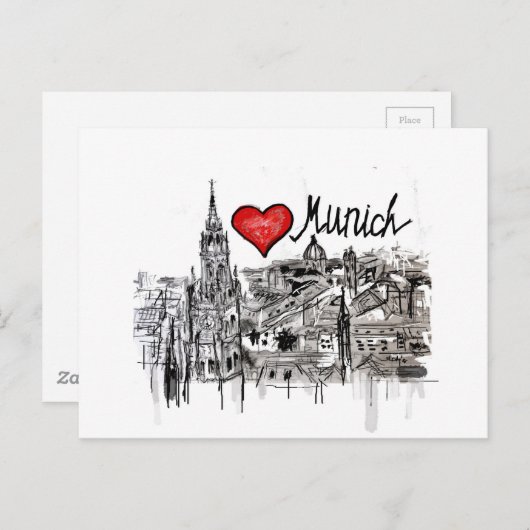 Ik hou van München Briefkaart (Voorkant / Achterkant)