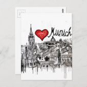 Ik hou van München Briefkaart (Voorkant / Achterkant)