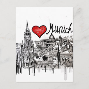 Ik hou van München Briefkaart