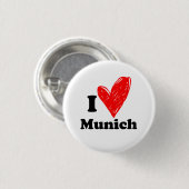 Ik hou van München Ronde Button 3,2 Cm (Voorkant /achterkant)