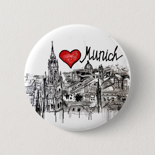 Ik hou van München Ronde Button 5,7 Cm (Voorkant)