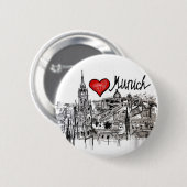 Ik hou van München Ronde Button 5,7 Cm (Voorkant /achterkant)