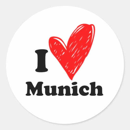 Ik hou van München Ronde Sticker (Voorkant)
