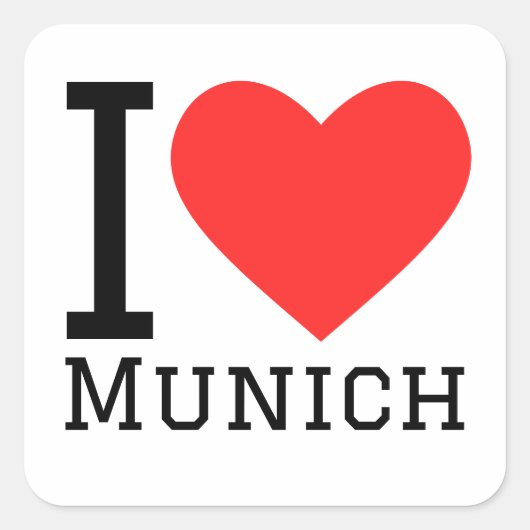 Ik hou van München Vierkante Sticker (Voorkant)