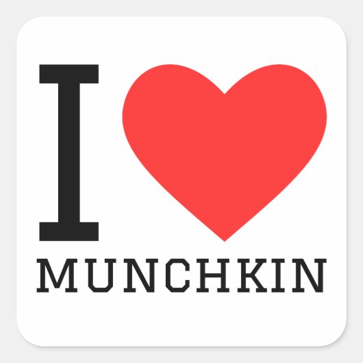 Ik hou van munchkin vierkante sticker (Voorkant)