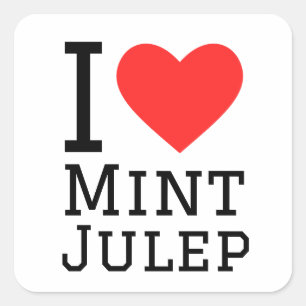 Ik hou van munt julep vierkante sticker