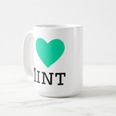 Ik hou van munt koffiemok (Voorkant links)