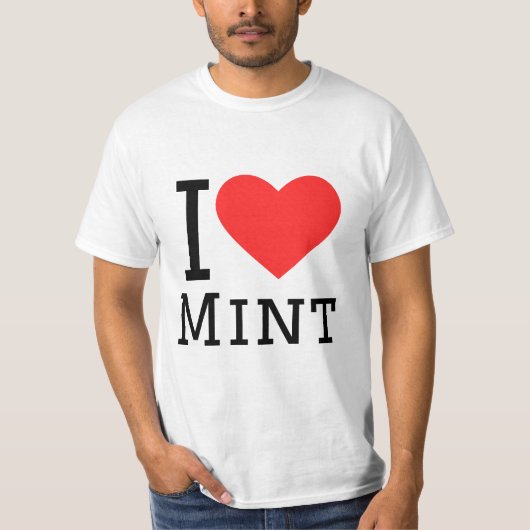 Ik hou van munt t-shirt (Voorkant)