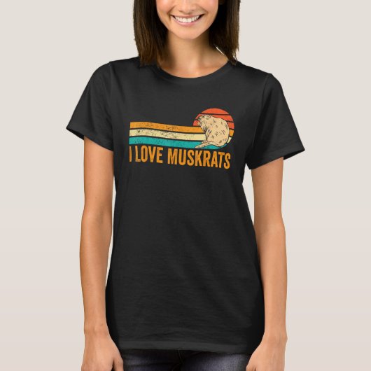 Ik hou van muskusratten retro t-shirt (Voorkant)