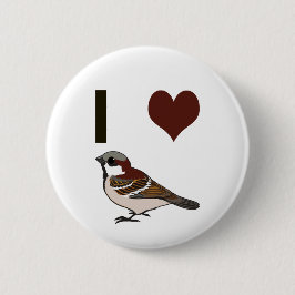 Ik hou van mussen ronde button 5,7 cm