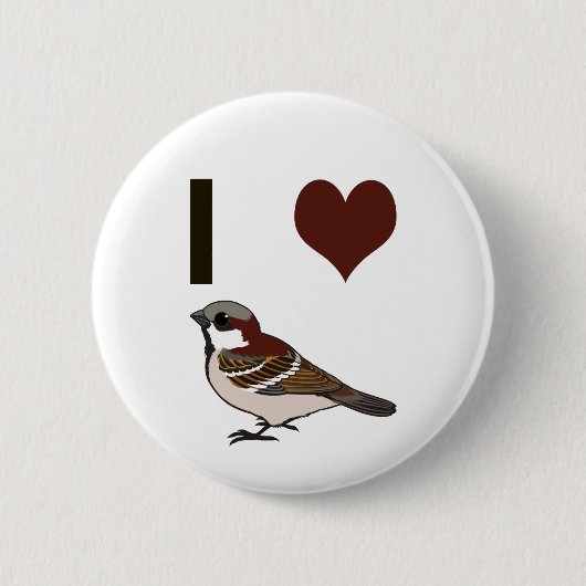 Ik hou van mussen ronde button 5,7 cm (Voorkant)