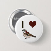 Ik hou van mussen ronde button 5,7 cm (Voorkant /achterkant)